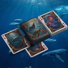 YFOPEN Marine Life Playing Cards, Paper Cards, Featuring Dolphin/Shark/Turtle/Jellyfish Patterns, Party Game Cards, 9 X 6.5 Cm, Marine Life Board Game, Nature-Inspired Classic Playing Cards. - Multicolor - View 5