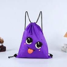 1PC Cartoon Printed Drawstring Bag, Soft Lightweight & Easy To Carry, Suitable For Travel, Gym, Shopping, Sports And Yoga Storage, Great Gift For Spring & Summer. Casual Design With Adjustable Strap Buckle, Versatile For Daily Commute, Durable Handheld Storage Pouch - Multicolor - View 6
