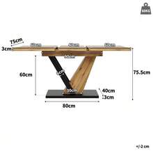 Extendable Dining Table 120(160) X 75 X 75.5 Cm, Table, Kitchen Table, Extendable Table, Extendable Up To 160 Cm, Suitable For Kitchen And Living Room, Tabletop With Wood Grain - Wood - View 2
