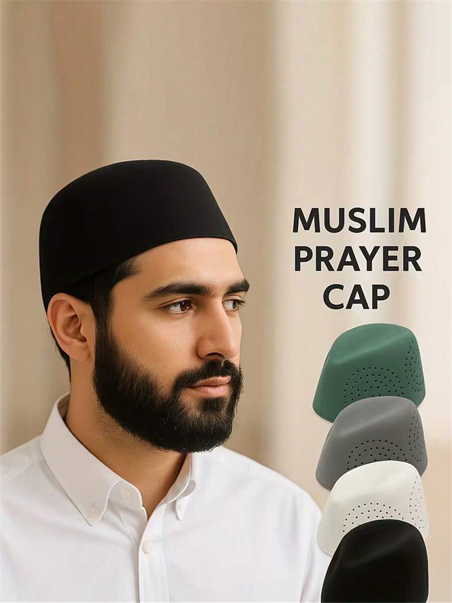 1pcPopular Hats For Men Made Of High-Density Mesh, Lightweight And Breathable, Perfect For Daily Wear, Worship, And Casual Occasions - A - View 1