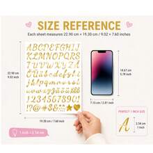 2 Sheets, German Cursive 1 Inch Letter & Number Stickers, Gold & Silver, Suitable For Scrapbooking, DIY Name Labels, Back To School - Multicolor - View 2