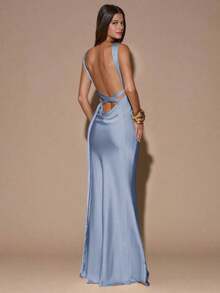 Women Midi Dresses - Kabut biru - View 8