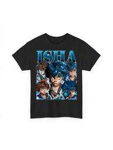Men's Fashion Print Casual T-Shirt Men's Isha Arcane Season 2 T-Shirt - Official Bootleg Anime Graphic Tee with Isha Character Print, Oversized Crew Neck Shirt Suitable for Casual Wear, Themed Parties & Year-Round, Loose Fit for and (Machine Washable) Simple Style Men's Regular T-Shirt - Svart - Visa 7