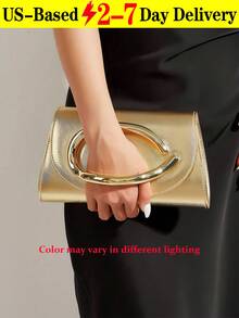 Shiny, Dazzling, Luxurious, Charming, Elegant, Exquisite Large Women's Clutch Bag, Evening Bag, Party Handbag With Detachable Chain Strap, Suitable For Weddings, Parties, Galas, Banquets, Made Of Velvet Material, Fashionable And Elegant, Suitable For Girls, Ladies, College Students, Young Professionals, Can Be Paired With Party Dresses, Evening Gowns, And Sequin Dresses , Wedding - Gold - View 13