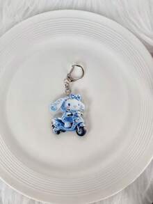 1 pieza Lindo llavero acrílico de bicicleta de Hello Kitty de Sanrio, llavero de coche eléctrico con colgante decorativo 2D de Kuroomi Melody Cinnamoroll; un encantador colgante de bicicleta con diseño de gato de dibujos animados; un llavero impreso por ambos lados; un regalo perfecto con tema de anime para niñas - Multicolor - Ver 17