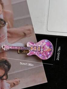 5pcs Laser Guitar Shaped Hair Clips, Cute Niche Y2K Punk Hair Accessories - Multicolor - View 5
