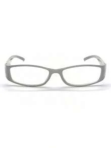 1 pieza de gafas de moda rectangulares decoradas con flores de pedrería, adecuadas para atuendos universitarios, trabajo y uso diario. - Gris - Ver 4