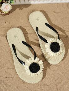 Sandal Jepit Datar Wanita, Sandal Pantai Serbaguna dan Nyaman untuk Musim Panas, Cocok untuk Pantai dan Resor - Khaki - View 6