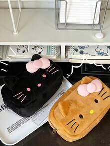 SANRIO 可愛 Hello Kitty 絨毛筆袋，可愛貓咪化妝包 - 毛絨款 - 查看 3