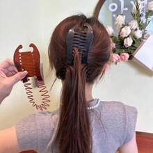 1/2 chiếc kẹp tóc hình quả chuối mềm mại, phù hợp với cả tóc thường và tóc dày, tay cầm linh hoạt, dụng cụ tạo kiểu đa năng dùng tại salon và nhà, dụng cụ tạo kiểu tóc dọc, kẹp chuối mềm dẻo, kẹp tóc đuôi ngựa, lược chải tóc, phù hợp làm phụ kiện tóc cho nữ, tạo kiểu tóc bồng bềnh, kẹp tóc thời trang, dụng cụ làm tóc, dành cho nữ, mùa thu, du lịch, dụng cụ tạo kiểu tóc. - Nhiều màu - Xem 5