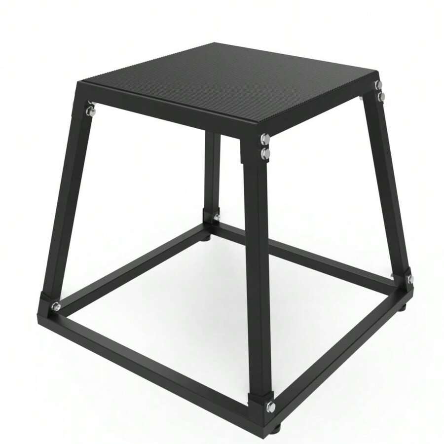 Plyometric Jumping Box, Steel Plyo Box For Exercise, Metal Exercise Step Up Box With Anti-Slip Surface For Home Gym Training, Black - 18 Inch - View 1