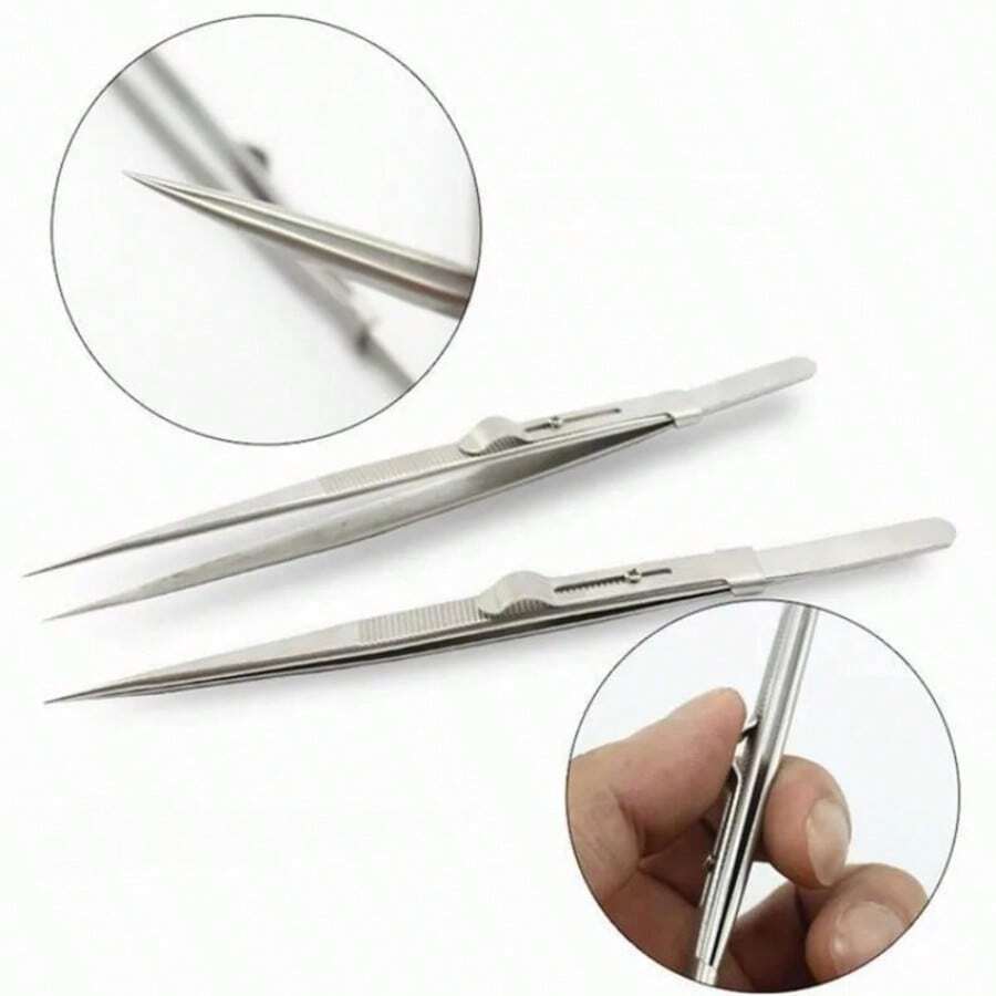 不锈钢镊子 可调节滑动锁 防静电镊子 珠宝制作工具 电子元件维修工具 - A - 查看 1