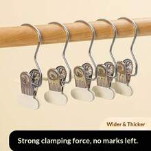 4pcs Multi-Functional Non-Slip Mark-Free Hanging Clothes Clips, Strong Grip Anti-Slip Clothes Clips, Wardrobe Storage Drying Multi-Use Clips / No-Drill Wardrobe Hat Storage Rack, Home Metal Hooks, Space-Saving / No-Drill / For Underwear Drying Rack, Tie, Camisole, Scarf, Belt, Bathroom, Bedroom, Closet, Wardrobe, Home, Dorm Storage Rack, Clothes Clips With Hooks, Soft Rubber Non-Slip Clothes Clips - Multicolor - View 3