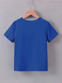 Ropa de Verano para Viajes y Ocio, Camiseta de Manga Corta de Moda Juvenil "Cuando Dios Me Creó, Sonrió y Dijo, 'Esto Será Divertido'" Regalo de Ropa, Camiseta de Manga Corta de Cuello Redondo para Niños, Ropa de Verano para Niños - Azul - Ver 2