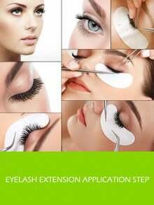 Kunteng Eyelash Extension Patches, Thin Invisible Lower Lash Isolator, Natural Look, Non-Shedding, Faux Mink - White - View 2