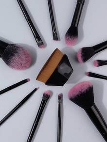 13PCS Black Makeup Brush Set,Magic Foundation Brush With Box,Full-Face&Eye Makeup Brushes,Professional Kit For Beginners,All-In-One Kit - Black - View 9