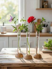 1PC/9pcs Chậu hoa thủy canh ống acrylic trong suốt, bình hoa, ống thủy canh - trong suốt - Xem 9