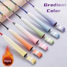 Bộ 70 miếng/12 miếng/1 miếng băng quấn cán vợt kiểu gradient, chất liệu PU chống mồ hôi, băng quấn Laisuoly Rainbow, thiết kế gradient độc đáo, cầm nắm thoải mái, tăng cường lực đánh, giảm sốc, thích hợp cho vợt cầu lông, cần câu cá, tay lái xe đạp, pickleball, gậy cricket, golf, bóng chày, vợt tennis và nhiều loại tay cầm khác. - Nhiều màu - Xem 38