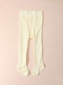 3 Pairs Girls' Solid Color Leggings, Suitable For Everyday Wear - Multicolor - View 5