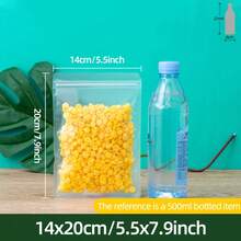 50/100入 雙面 0.18/0.2mm 厚防味包裝袋，可重複密封夾鏈塑膠袋，適用於派對食物儲存、糖果、零食、文具、珠寶、髮飾、居家與商業、節日派對用品 - Frosted - 查看 24