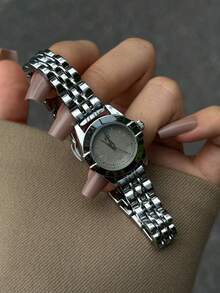 Elegant And Exquisite Quartz Watch, Featuring Retro Design, Perfect For Daily Commute, Casual Outings And Social Occasions - Silver - View 5