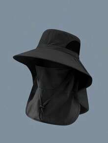 1 pièce Chapeau à large bord de protection solaire de couleur unie, unisexe, convient pour les activités extérieures, la randonnée, la pêche - A - Voir 7