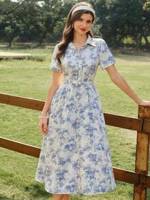 MEXVintamour Vestido de mujer elegante y vintage con bolsillos y cinturón, vestido camisero con estampado floral, cierre con botones, vestido casual para ir y venir, vacaciones, vestidos de verano para mujer, atuendos de vacaciones de verano, atuendos de primavera para mujer, vestidos de primavera para mujer, ropa de primavera para mujer, atuendos de vacaciones de primavera, vestidos elegantes para fiestas, vestidos elegantes para fiestas para mujer, vestido de invitada de boda para mujer, vestido de fiesta de boda, vestido de graduación, vestidos elegantes para ceremonias, vestidos elegantes para mujer, vestido formalMEX HIEZ - Blanco y Negro - Ver 10