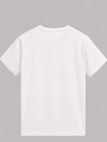 Short-Sleeved T-Shirt For Young Women (Girls And Boys) And Plus Sizes, 2026, Featuring Six Elements Of Musical Theater, Drama Theme, Women's Clothing - Stretch Polyester Blend, Machine Washable, Summer Casual Wear, Summer T-Shirt, Casual Fashion For Young Girls, Creative, Personalized, Refreshing, Minimalist, High-End, Cool, Graphic Print Of Virtual Girl Group Characters, Comfortable Basic T-Shirt, Cozy Styles Suitable For All Seasons, Pop T-Shirt, Rocker Top For Kids, Tops For Children, Star T-Shirts For Girls, Father-Son Sets, Anime Merchandise, Valentine's Day Gifts, Birthday Gift. - 白色 3 - 查看 2