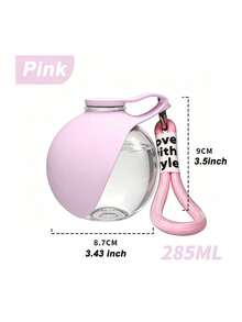2-In-1 Portable Dog Water Bottle Drinking Bottle For Dogs (Featuring A Built-In Collapsible Bowl), Perfect For Walks, Hikes, And Travel; A Compact Hydration Solution Designed Specifically For Small Dogs And Puppies - Pink - View 12