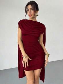 Women Midi Dresses - Bordeaux - View 3