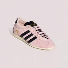 Adidas 三葉草女鞋撞色翻蓋德訓鞋絨面復古板鞋 - 粉紅色/黑色 - 查看 8