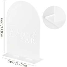 5 Inch X 7 Inch Arched Acrylic Tabletop Sign And Base, Wedding And Party Dessert Bar Sign - View 2