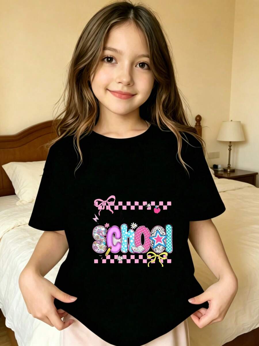 Last Day Of School Girls' T-Shirt - 黑色 - 查看 1