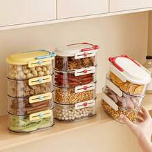 1pc 4-Layer Stackable Sealed Spice Jar, Compartment Design For Organizing Seasonings, Dust-Proof And Moisture-Proof Sealed Structure, Space-Saving Kitchen Storage, Easy To Wipe And Clean, Suitable For Daily Spice Storage - View 13