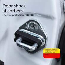 4 peças de almofadas de silicone para amortecimento de porta, capas protetoras para fechadura de porta, proteção de parede espessa, almofadas de amortecimento para redução de ruído, amortecedores universais para carro, redução de ruído, amortecimento e proteção da fechadura da porta - Amortecedor de choque com absorção de tempo - Ver 8
