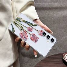 1個極簡粉色鬱金香花紋彩繪透明防滑防摔TPU手機殼，適用於/Galaxy S25 Ultra, S24 Ultra, S22, S21 Ultra, S21 FE 5G, S23, S23+, S23 Ultra, S24, A13 5G, A22 5G, A33 5G, A53 5G, A52 5G, Pixel6a, Pixel7, Pixel8, Pixel9/Pixel10 PROXL - 彩色 - 查看 5