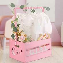 Moderner Holz-Aufbewahrungskorb mit Griffen - Multifunktionale Aufbewahrungsbox, geeignet für frischgebackene Eltern, perfekt zur Aufbewahrung von Neugeborenen-Utensilien, ideal als Geschenk, Kinderzimmer-Deko-Aufbewahrungsbox - Verschiedenfarbig - Übersicht 9