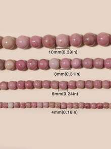 1串天然紅玉髓石珠 4/6/8/10mm圓形寶石珠，用於DIY手鍊項鍊配件之珠寶製作材料 - 彩色 - 查看 8