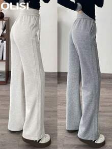 Women Pants - Dark Gray [Fleece-lined - for Petite Individuals] - View 3
