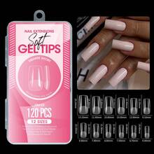 120Pcs/Box Clear Semi Matte Full Cover Nail Tips, Ultra Thin Seamless Invisible Soft Gel Fake Nails Pre-Buffed False Nails For DIY Salon Manicure - View 12