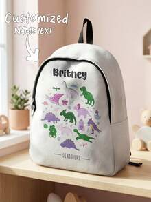1pc Customized Name Backpack, Can Be Customized According To Your Unique Design, Perfect For Children, Print Your Own Name Or Print Sister's And Classmate's Name As A Gift To Give To Others - Multicolor - View 9