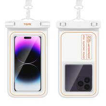 TOPK E09 Waterproof Phone Pouch, Universal Touchscreen Dry Bag With Adjustable Lanyard, Fits 4–7 Inch Smartphones For Swimming, Beach, Kayaking, Snorkeling And Outdoor Activities - White - View 10