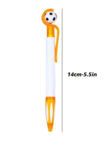 Customized LOGO Text 5pcs/10pcs/20pcs, Push-Button Plastic Ballpoint Pen With Bouncing Soccer Design, Create Exclusive Stationery. The Pen Barrel Is Made Of High-Quality Plastic Material, Paired With A Realistic Soccer-Shaped Pen Tip, With A Novel And Interesting Design, Bright And Eye-Catching Colors, Suitable For Both Study And Office Use. Classroom Notes - Multicolor - View 8