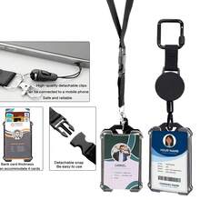 1 Bộ (Kẹp thẻ + Giá đỡ thẻ + Dây đeo) Kẹp carabiner màu đen chắc chắn, kiểu dáng cổ điển, giá đỡ thẻ cuộn có thể thu gọn kèm ngăn đựng thẻ ID, kẹp thẻ tên màu đen, dây đeo có thể tháo rời với móc khóa tròn, thích hợp cho bác sĩ, y tá, giáo viên, công nhân, thực tập sinh, trợ lý, người đi bộ đường dài, tài xế xe tải, quà tặng văn phòng dịp lễ. - Cổ điển - Xem 4