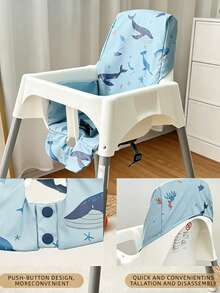 1pc Baby High Chair Cushion Pad Suitable For ANTILOP High Chair, Cartoon Pattern Easy To Clean, Infant Feeding Chair Accessory - Multicolor - View 11