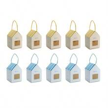 10 Pcs Colorful House Cand Cookie Boxes Small Packaging Gift Boxes Treat Wrapping Supplies For Wedding Birthday Christmas Party - Gift Box - View 6