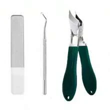 Bộ 3 món kềm cắt móng chân, kềm cắt móng dày chịu lực, bộ dụng cụ chăm sóc móng mọc ngược bằng thép không gỉ với tay cầm chống trượt màu xanh lá, kềm cắt móng lớn kèm dũa móng và dụng cụ xử lý móng mọc ngược, dụng cụ chăm sóc chân chuyên nghiệp cho người cao tuổi, nam và nữ, sắc bén và bền, bộ làm móng tay và móng chân tại nhà - Nhiều màu - Xem 10