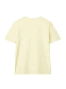Set Of 3 Minimalist And Casual Summer Short-Sleeved Crew Neck T-Shirts, Versatile And Fashionable Tops For Women - 粉紅色,黃色和米白色. - 查看 7