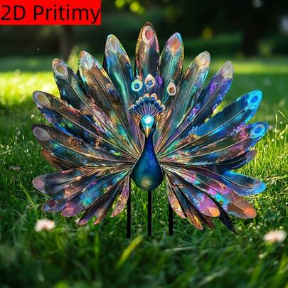 Trang trí vườn 2D phẳng hình công cầu vồng với lá xanh - Bắt nắng acrylic đa sắc rực rỡ, phù hợp trang trí sân vườn ngoài trời, không dùng pin, quà tặng tuyệt vời cho Lễ Phục sinh, Lễ Tạ ơn, Năm mới