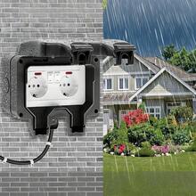 Wetterfeste Steckdosen mit Schutzkappen, Außensteckdosen – staubdicht, abnehmbar, robust und langlebig, geeignet für Gärten, Garagen, Küchen, Badezimmer und Außenbereiche – bieten Komfort für Haus und Werkstatt. - A - Übersicht 2